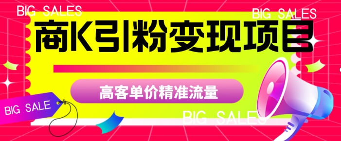 商K引粉变现项目，高客单价精准流量【揭秘】-网创资源吧