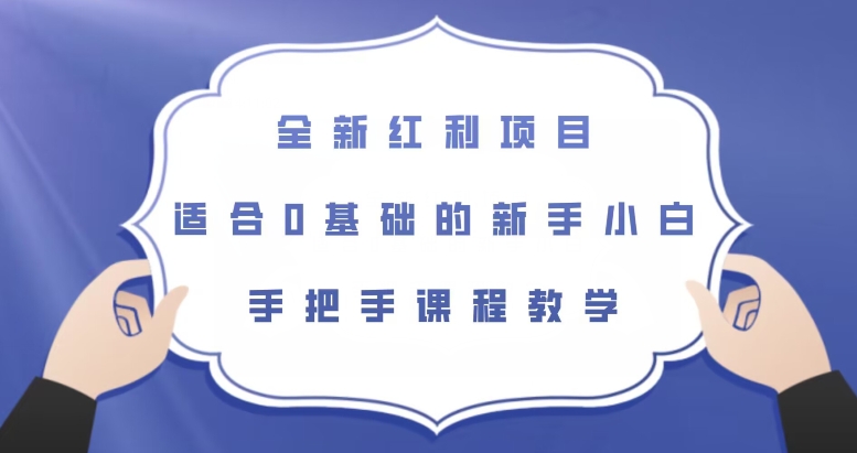 全新红利项目，适合0基础的新手小白，手把手课程教学【揭秘】-网创资源吧