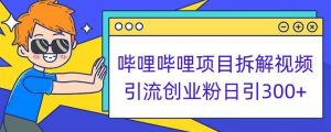 哔哩哔哩项目拆解引流创业粉日引300+小白可轻松上手【揭秘】-网创资源吧