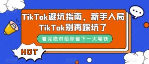 TikTok避坑指南,新手入局TikTok别再踩坑了-网创资源吧
