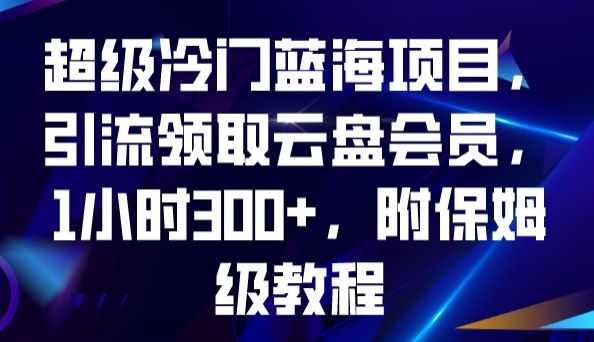 超级冷门蓝海项目，引流领取云盘会员，1小时300+，附保姆级教程-网创资源吧