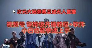 视频号次元大陆弹幕互动无人直播,视频号保姆级开播教程+软件,小白也能快速上手-网创资源吧