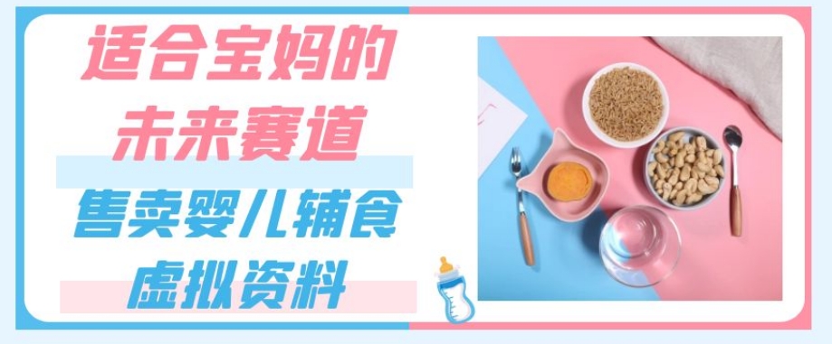 适合宝妈的未来赛道，售卖婴儿辅食虚拟资料，一份9.9-69.9元闭眼赚钱-网创资源吧
