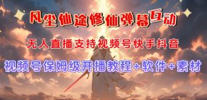 视频号无人直播修仙养成类弹幕互动，游戏玩法多，吸金能力强，自带流量加成-网创资源吧