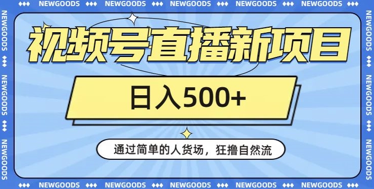 视频号直播新项目，通过简单的人货场，狂撸自然流，日入500+【260G资料】-网创资源吧