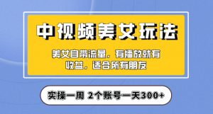 实操一天300+，中视频美女号项目拆解，保姆级教程助力你快速成单！【揭秘】-网创资源吧