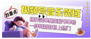 视频号音乐领域项目玩法，操作简单基本和书单号一样，特别容易上热门【揭秘】-网创资源吧