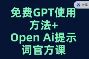 免费GPT+OPEN AI提示词官方课-网创资源吧
