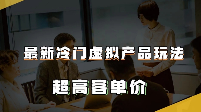 最新冷门虚拟产品玩法，超高客单价，月入2-3万＋【揭秘】-网创资源吧