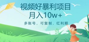 视频号暴利项目，多账号，可复制，红利期，月入10w+【揭秘】-网创资源吧