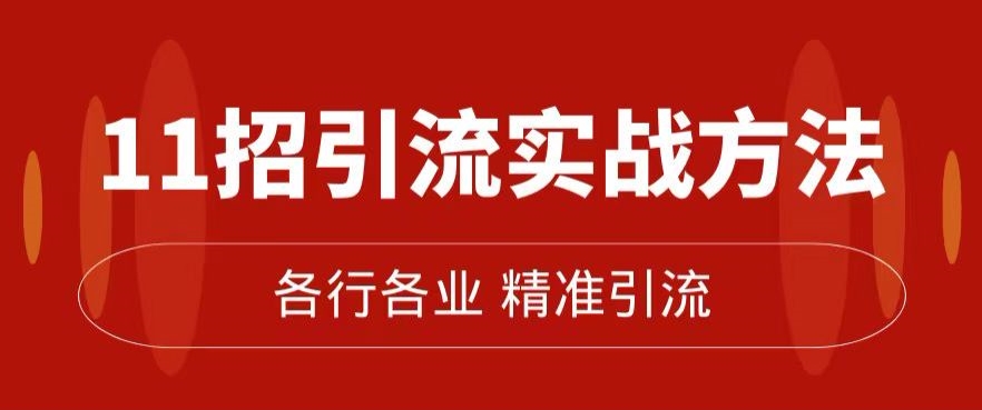 精准引流术：11招引流实战方法，让你私域流量加到爆（11节课完整)-网创资源吧