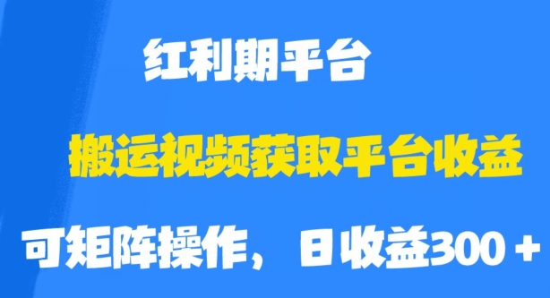 搬运视频获取平台收益，平台红利期，附保姆级教程【揭秘】-网创资源吧