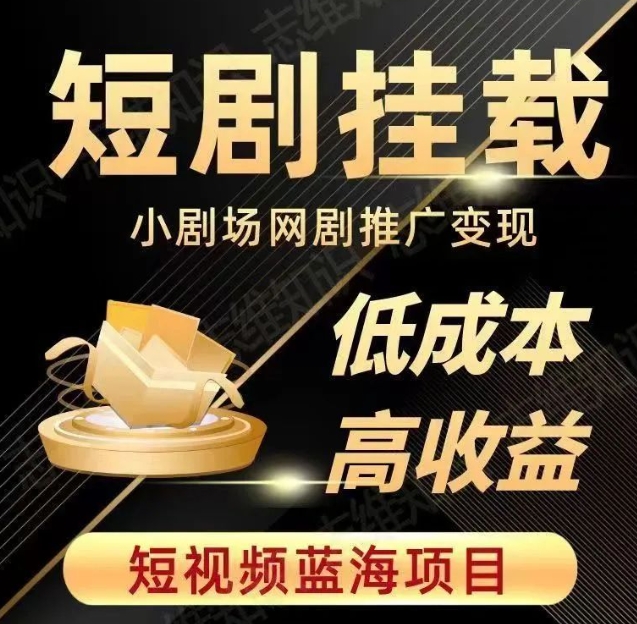 2023短视频蓝海项目，抖音快手短剧推广变现教程，低成本高收益-网创资源吧