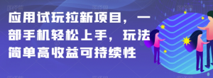 应用试玩拉新项目,一部手机轻松上手,玩法简单高收益可持续性【揭秘】-网创资源吧