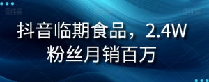 抖音临期食品项目，2.4W粉丝月销百万【揭秘】-网创资源吧