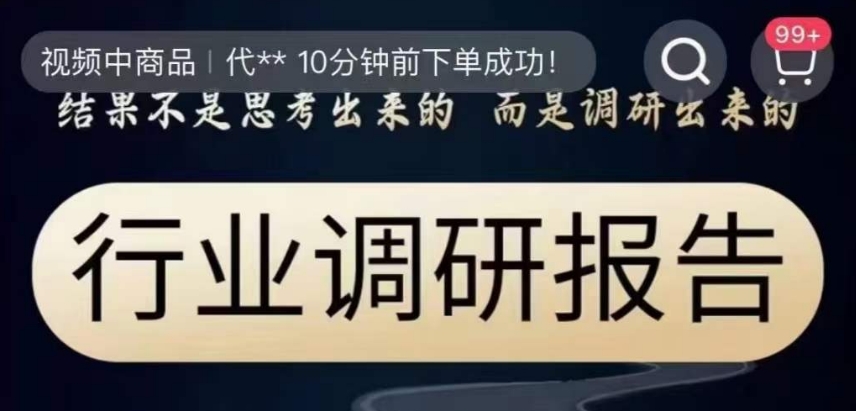 行业调研报告，结果不是思考出来的而是调研出来的-网创资源吧
