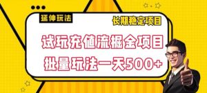 试玩充值流掘金项目，批量矩阵玩法一天500+【揭秘】-网创资源吧
