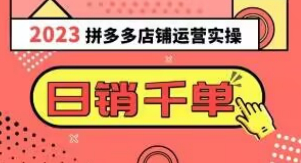 2023拼多多运营实操，每天30分钟日销1000＋，爆款选品技巧大全（10节课）-网创资源吧