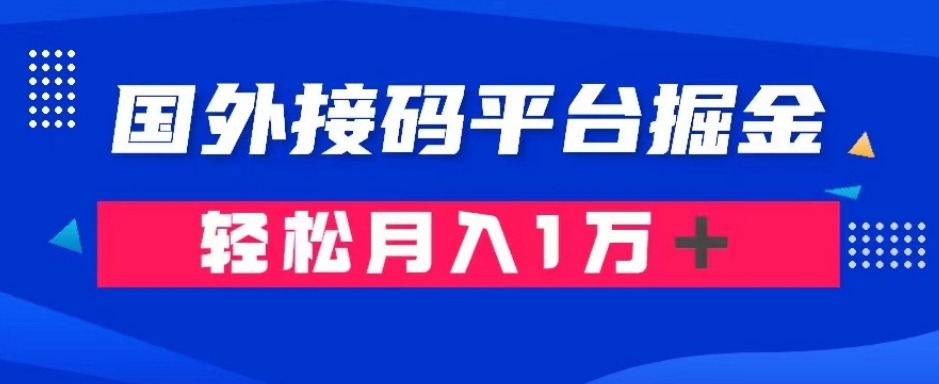 通过国外接码平台掘金：成本1.3，利润10＋，轻松月入1万＋【揭秘】-网创资源吧