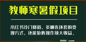 小红书冷门赛道,教师寒暑假项目,多种连环套的变现方式,还能矩阵操作放大收益【揭秘】-网创资源吧
