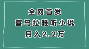 全网首发,喜马拉雅挂机听小说月入2万+【揭秘】-网创资源吧