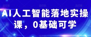 AI人工智能落地实操课,0基础可学-网创资源吧