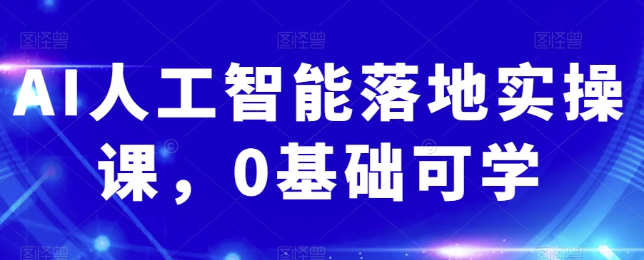 AI人工智能落地实操课，0基础可学-网创资源吧