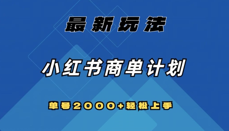 全网首发，小红书商单计划最新玩法，单号2000+可扩大可复制【揭秘】-网创资源吧