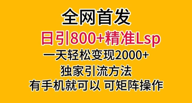 全网首发！日引800+精准老色批，一天变现2000+，独家引流方法，可矩阵操作【揭秘】-网创资源吧