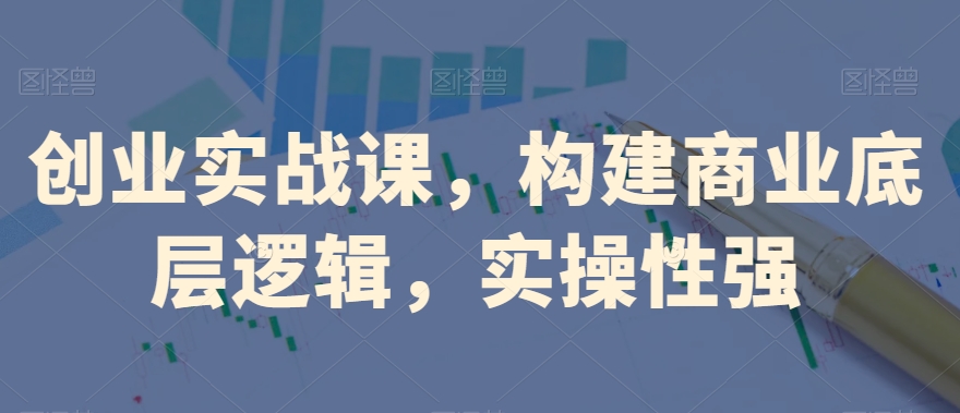 创业实战课，​构建商业底层逻辑，实操性强-网创资源吧
