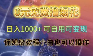 0元免费撸烟花日入1000+可自用可变现保姆级教程小白也可以操作【仅揭秘】-网创资源吧