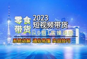 2023短视频带货-零食赛道，从0-1实操课程，系统讲解实战技巧-网创资源吧