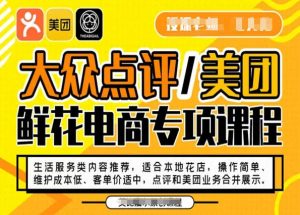 大众点评/美团鲜花电商专项课程,操作简单、维护成本低、客单价适中,点评和美团业务合并展示-网创资源吧