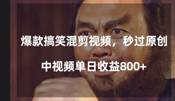爆款搞笑混剪视频，百分百过原创，单日中视频播放收益800+【揭秘】-网创资源吧