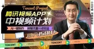 冷门项目，腾讯视频中视频计划，AI一键制作，刷爆流量分成，日收益2000+【揭秘】-网创资源吧