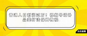 普通人日利润过万!视频号滋补品类打法保姆教程【揭秘】-网创资源吧