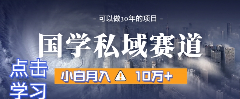 暴力国学私域赛道，小白月入10万+，引流+转化完整流程【揭秘】-网创资源吧
