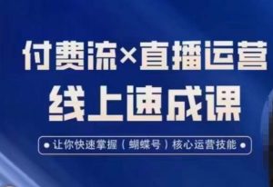 视频号付费流实操课程,付费流✖️直播运营速成课,让你快速掌握视频号核心运营技能-网创资源吧