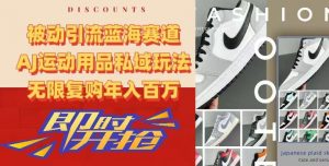 被动引流蓝海赛道，AJ运动用品私域玩法，无限复购年入百万【揭秘】-网创资源吧