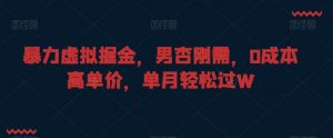 暴力虚拟掘金,男杏刚需,0成本高单价,单月轻松过W【揭秘】-网创资源吧