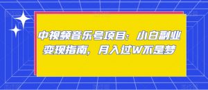 中视频音乐号项目:小白副业变现指南,月入过W不是梦【揭秘】-网创资源吧
