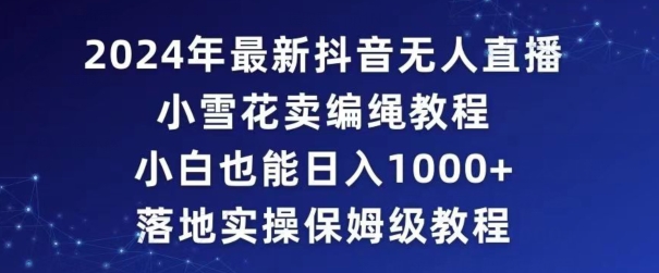 2024年抖音最新无人直播小雪花卖编绳项目，小白也能日入1000+落地实操保姆级教程【揭秘】-网创资源吧