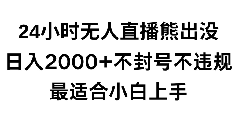 快手24小时无人直播熊出没，不封直播间，不违规，日入2000+，最适合小白上手，保姆式教学【揭秘】-网创资源吧