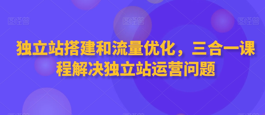 独立站搭建和流量优化，三合一课程解决独立站运营问题-网创资源吧