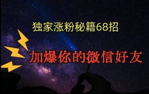 引流涨粉独家秘籍68招，加爆你的微信好友【文档】-网创资源吧