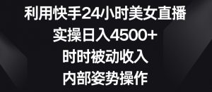 利用快手24小时美女直播,实操日入4500+,时时被动收入,内部姿势操作【揭秘】-网创资源吧