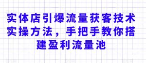 实体店引爆流量获客技术实操方法,手把手教你搭建盈利流量池,让你的生意客户裂变渠道裂变-网创资源吧