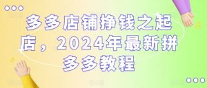 多多店铺挣钱之起店,2024年最新拼多多教程-网创资源吧