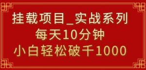 挂载项目，小白轻松破1000，每天10分钟，实战系列保姆级教程【揭秘】-网创资源吧