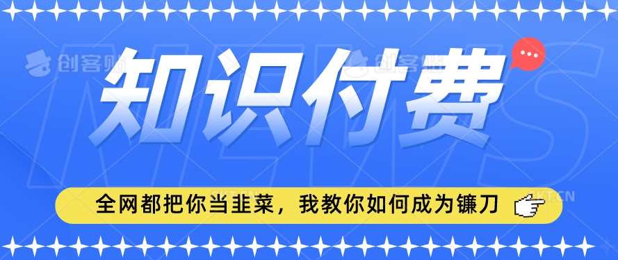 2024最新知识付费项目，小白也能轻松入局，全网都在教你做项目，我教你做镰刀【揭秘】-网创资源吧